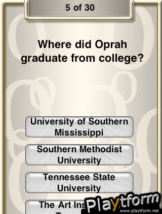 Ask Me Again Trivia: Oprah Fan Edition (iPhone/iPod)