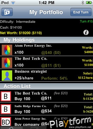 The Stock Market Game (iPhone/iPod)