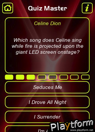 Celine Dion Music Trivia Quiz (iPhone/iPod)