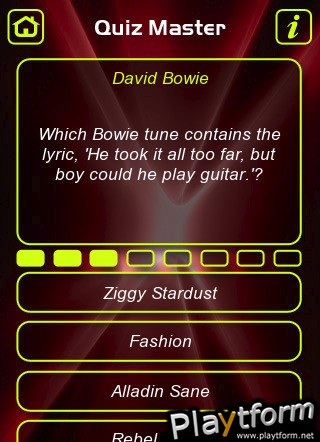 David Bowie Music Trivia Quiz (iPhone/iPod)
