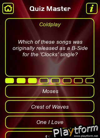 Coldplay Music Trivia Quiz (iPhone/iPod)