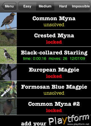 Q's Slider Puzzle: iLove Birds (iPhone/iPod)