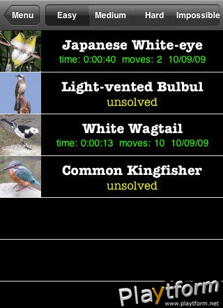 Q's Slider Puzzle: iLove Birds (iPhone/iPod)