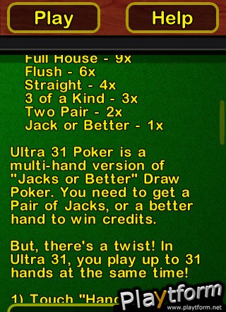 Ultra 31 Poker Free (iPhone/iPod)