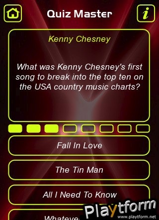 Kenny Chesney Music Trivia Quiz (iPhone/iPod)