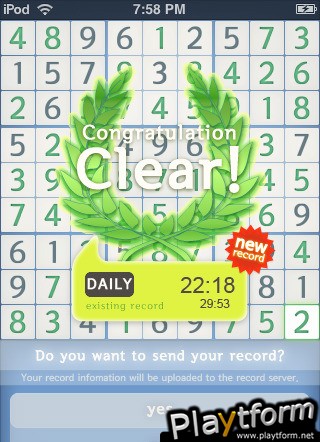 the sudoku (iPhone/iPod)