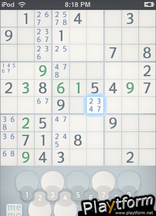 the sudoku (iPhone/iPod)