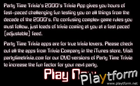2000s Trivia - Party Time Trivia (iPhone/iPod)