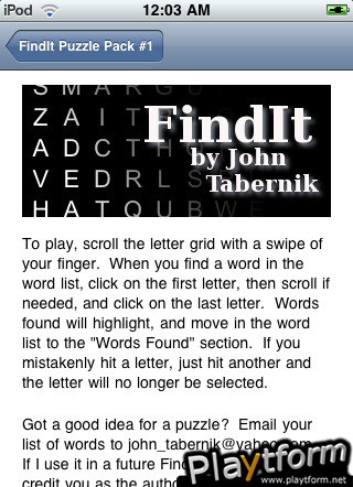 FindIt Word Find Game (iPhone/iPod)