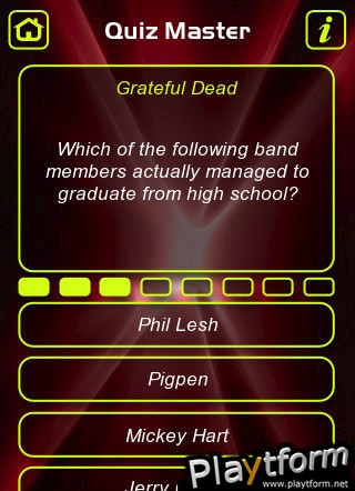 Grateful Dead Music Trivia Quiz (iPhone/iPod)