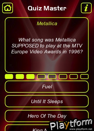 Metallica Music Trivia Quiz (iPhone/iPod)