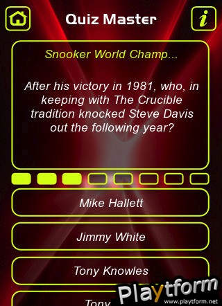 Snooker & Pool Trivia Quiz (iPhone/iPod)