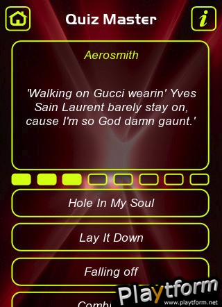 Aerosmith Music Trivia Quiz (iPhone/iPod)