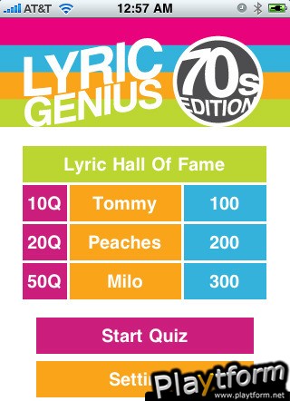 Lyric Genius - 70s Edition (iPhone/iPod)
