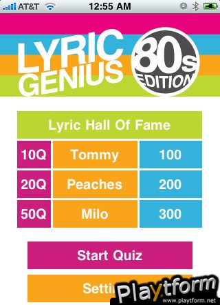 Lyric Genius - 80s Edition (iPhone/iPod)