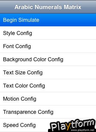 Arabic Numerals Matrix (iPhone/iPod)