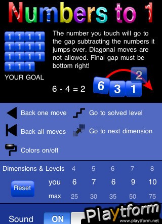 Numbers to 1 (iPhone/iPod)
