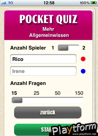 Pocket Quiz: Mehr Allgemeinwissen (iPhone/iPod)