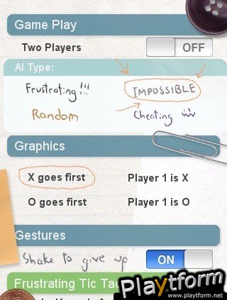 Frustrating Tic Tac Toe (iPhone/iPod)