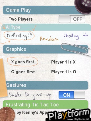 Frustrating Tic Tac Toe (iPhone/iPod)