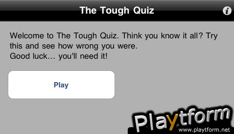 The Tough Quiz (iPhone/iPod)
