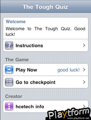 The Tough Quiz (iPhone/iPod)