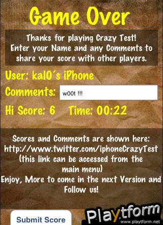 The Crazy Test (iPhone/iPod)