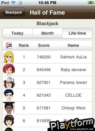 Papaya Live Blackjack (iPhone/iPod)