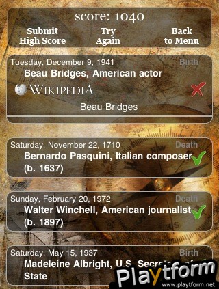 History Quiz - When did it happen? (iPhone/iPod)