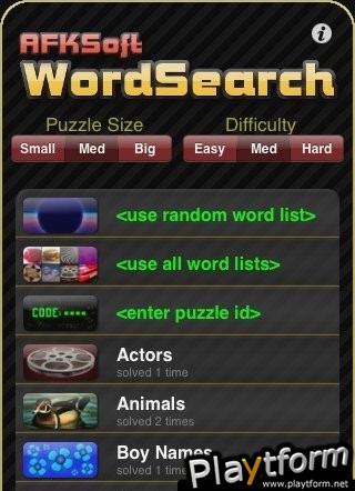 WordSearch Puzzle (iPhone/iPod)