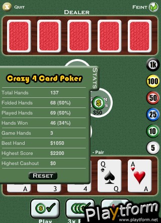 Crazy 4 Card Poker (iPhone/iPod)