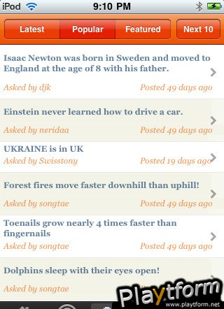 True or False Trivia Quiz : Amazing Facts (iPhone/iPod)