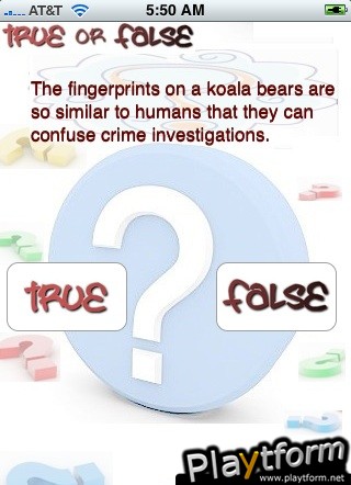 True or False Trivia Quiz : Amazing Facts (iPhone/iPod)