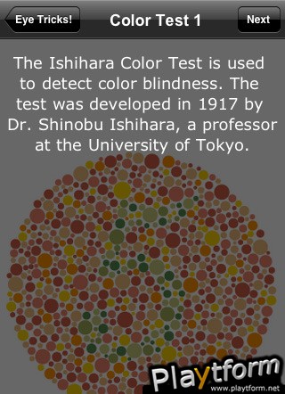 Eye Tricks! Fun Mind Games & Color Blind Test (iPhone/iPod)