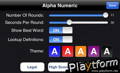 Alpha Numeric (iPhone/iPod)