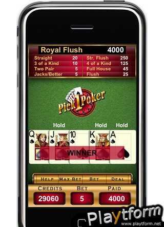 PICK ONE VIDEO POKER (iPhone/iPod)