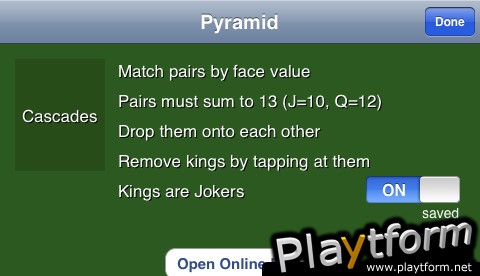 Pyramid Solitaire 5 Games (iPhone/iPod)