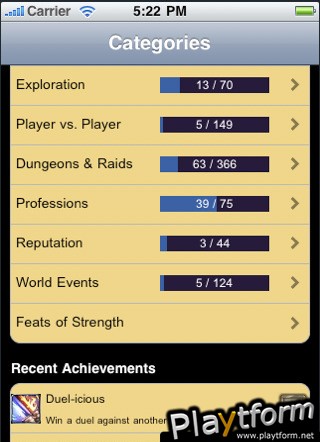 WoW Achievements (iPhone/iPod)
