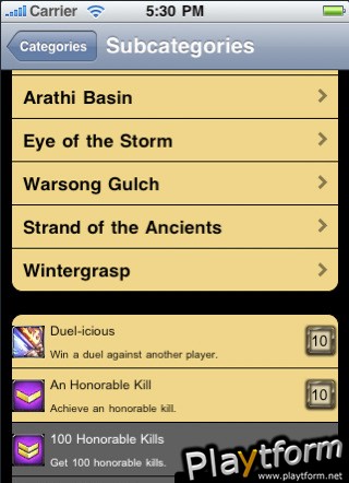 WoW Achievements (iPhone/iPod)