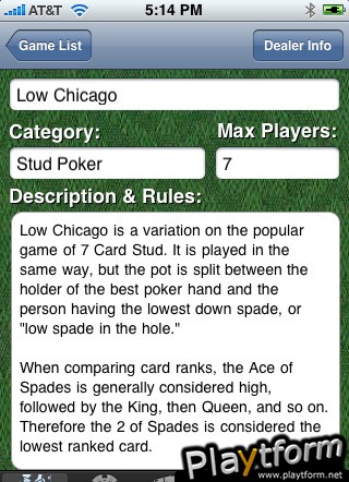Poker Rules for Dealers (iPhone/iPod)