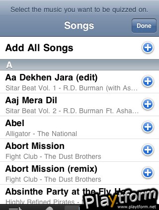 Tunes Quiz (iPhone/iPod)