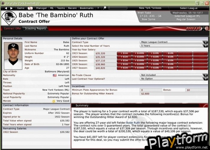 Out of the Park Baseball 10 (PC)