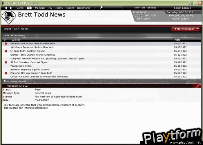 Out of the Park Baseball 10 (PC)