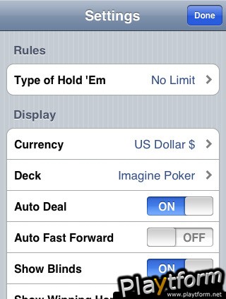 Imagine Poker - Texas Hold'em (iPhone/iPod)