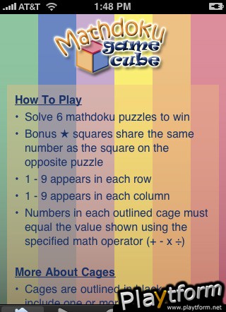 Mathdoku Game Cube (iPhone/iPod)
