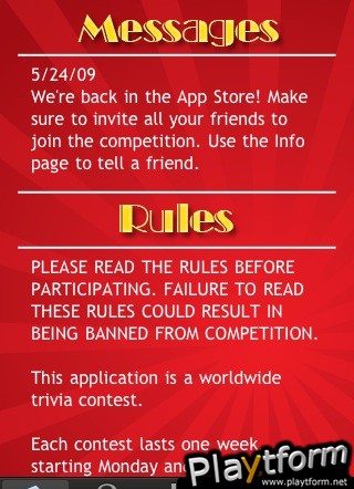 Worldwide Trivia Contest (iPhone/iPod)