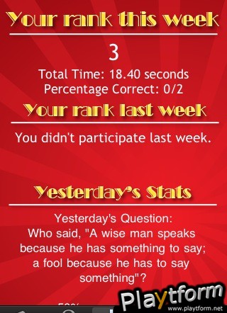 Worldwide Trivia Contest (iPhone/iPod)