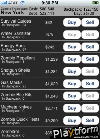 Zombie Trade Wars (iPhone/iPod)