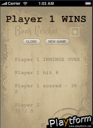 Book Cricket (iPhone/iPod)