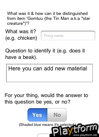 Question  Tree Guessing Game (iPhone/iPod)